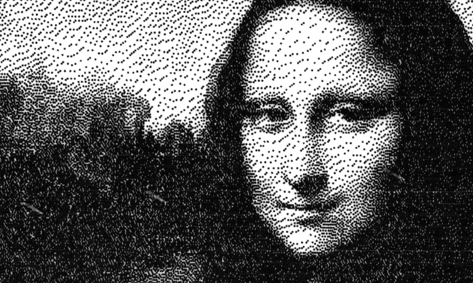 The Mona Lisa in all her one-bit glory.