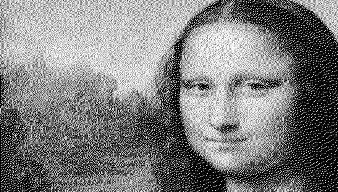 Naive Mona Lisa on a screen