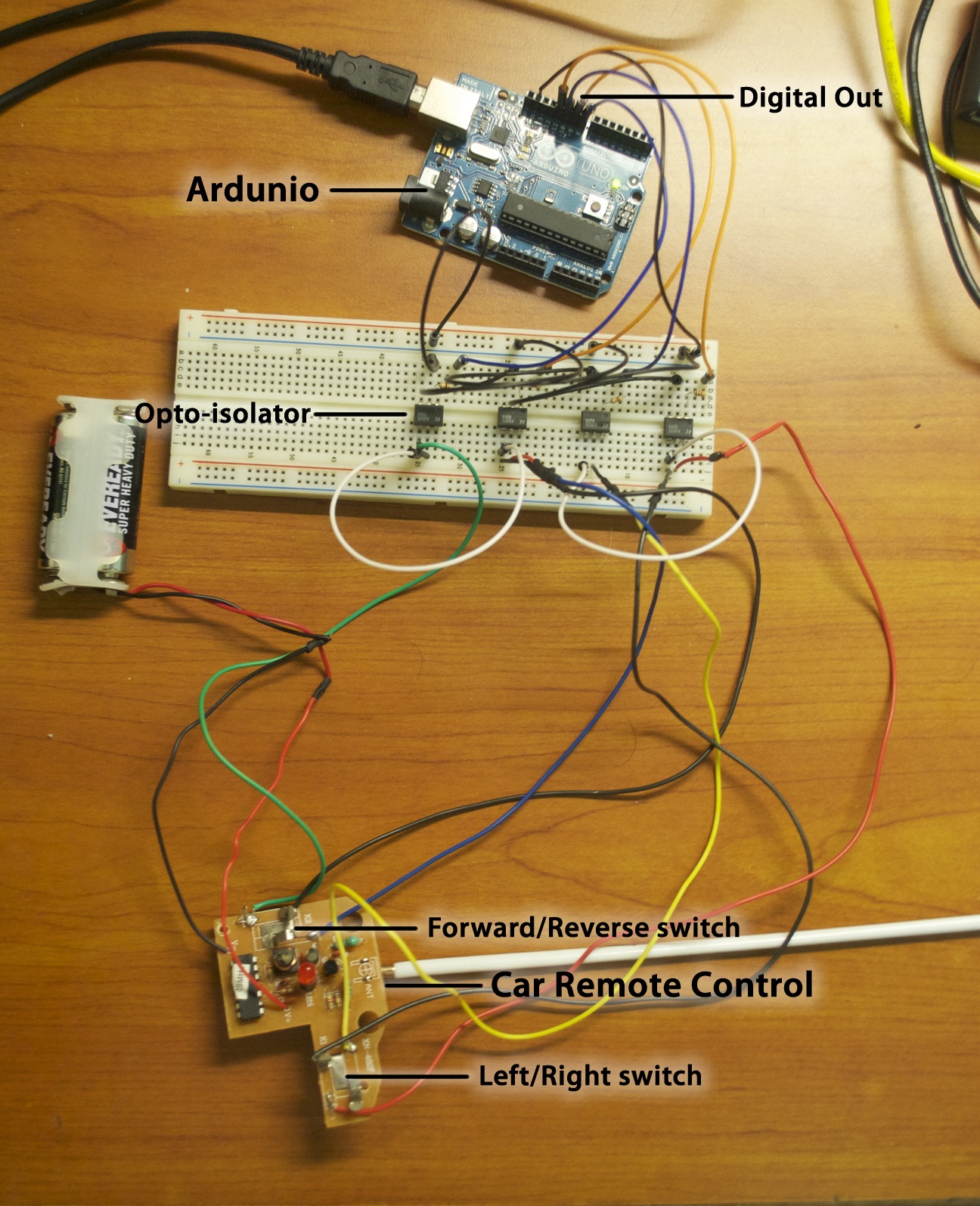 Photo of Arduino circuit