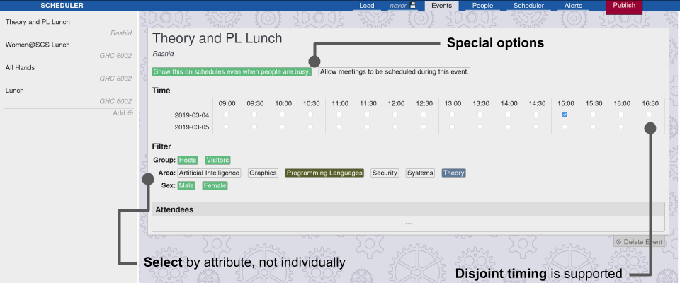 Events are defined through this interface.